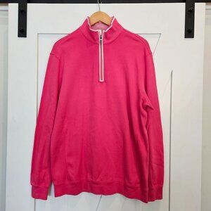 Bobby Jones Pima Cotton Pink 1/4 Zip Pull Over, Men's Large